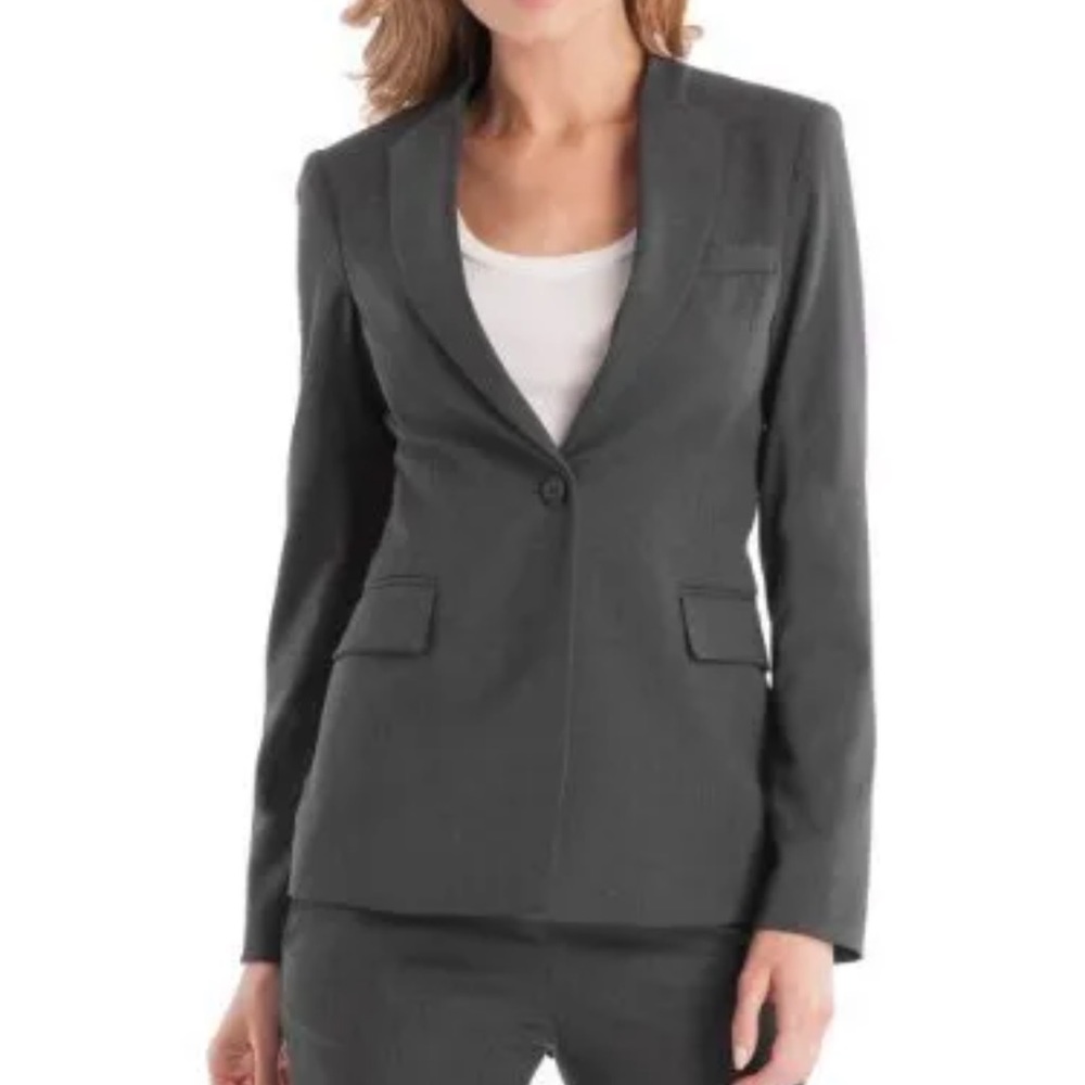 New Guess by Marciano Stella Collarless Virgin Wool Gray  Blazer 2 S - Picture 2 of 4